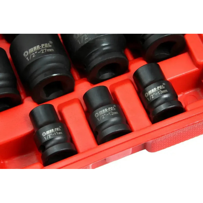Набор ударных торцевых головок 1/2" 8-32 мм 35 шт Mar-Pol M58275