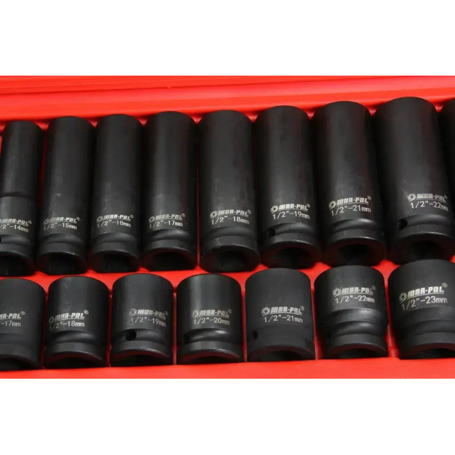 Набор ударных торцевых головок 1/2" 8-32 мм 35 шт Mar-Pol M58275