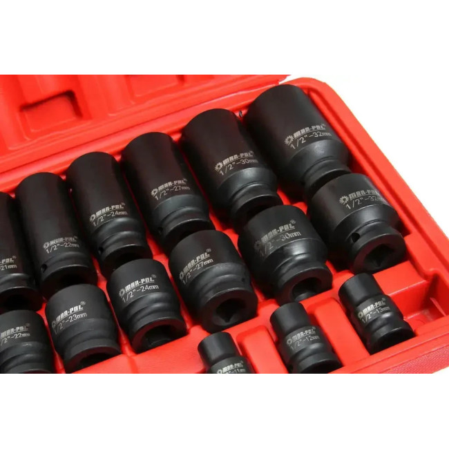 Набор ударных торцевых головок 1/2" 8-32 мм 35 шт Mar-Pol M58275