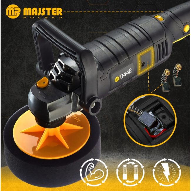 Полировочная машинка Majster Polska 2600Вт + 4xгубка + полировальная паста MENZERNA (Польша)