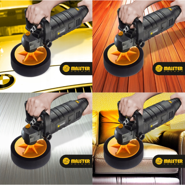 Полировочная машинка Majster Polska 2600Вт + 4xгубка + полировальная паста MENZERNA (Польша)