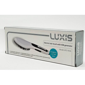 Розчіска-випрямляч фен, масажна щітка, плоска для укладання волосся LUXIS