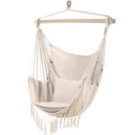 Гамак - бразильське крісло бежевий колір Gardlov 23670 + 2 подушки