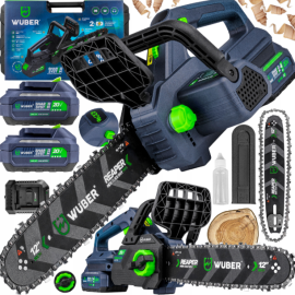 Акумуляторна пила ланцюгова + 2 акумулятора 4Ач 20В + шина 30см Wuber (Польща)