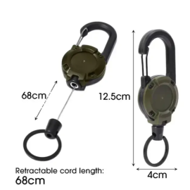 Карабін ретрактор з тросом SteelCats Olive