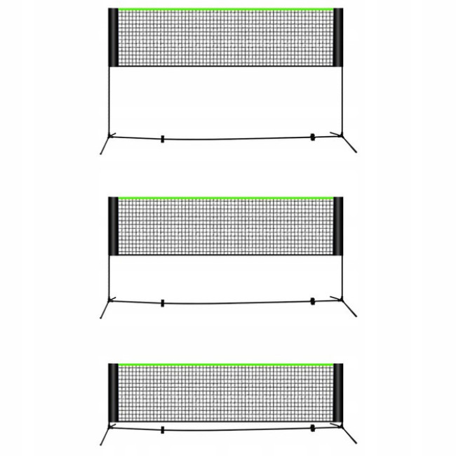 Сетка 3в1 для волейбола, бадминтона и тенниса Trizand переносная на каркасе, регулируемая высота (25