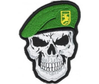 Шеврон PATCH ПАТРІОТЧереп - Punisher у Береті Прикордонна Служба\кол\тк.чорна(9715)