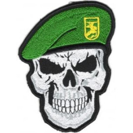 Шеврон PATCH ПАТРІОТЧереп - Punisher у Береті Прикордонна Служба\кол\тк.чорна(9715)