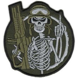 Шеврон PATCH ПАТРІОТДороговказ Для окупантів(Скелет)\кол\тк.олива\нарукавна емблема(1121)