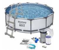 Каркасний басейн з драбиною та фільтром Bestway Steel Pro Max 366x100 см 56418/n