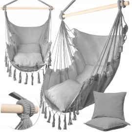 Кресло гамак Бразильское Malatec серый 100см до 120кг (Польша)