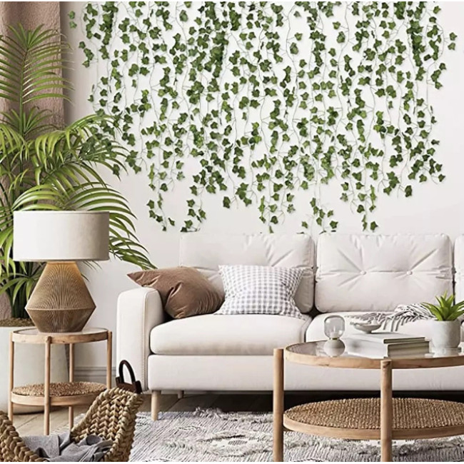 Искусственная лоза плюща Gardlov гирлянда 12,6 м для украшений свадьбы, дома, ресторана (19733)