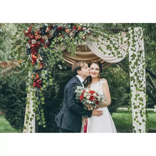 Искусственная лоза плюща Gardlov гирлянда 12,6 м для украшений свадьбы, дома, ресторана (19733)