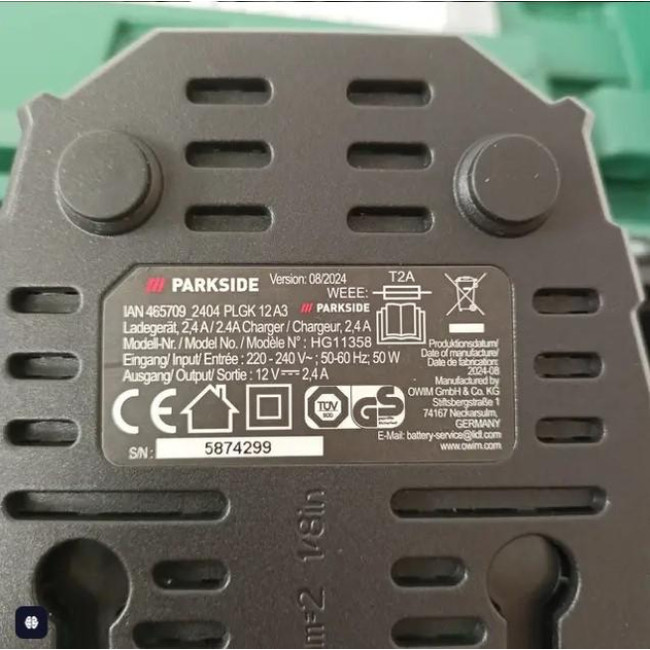 Аккумуляторный угловой гайковерт Parkside PAR 12 B1 (54 Нм, 3/8