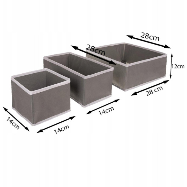 Комплект органайзерів Ruhhy 6 шт для зберігання речей та білизни Сірий (25764)