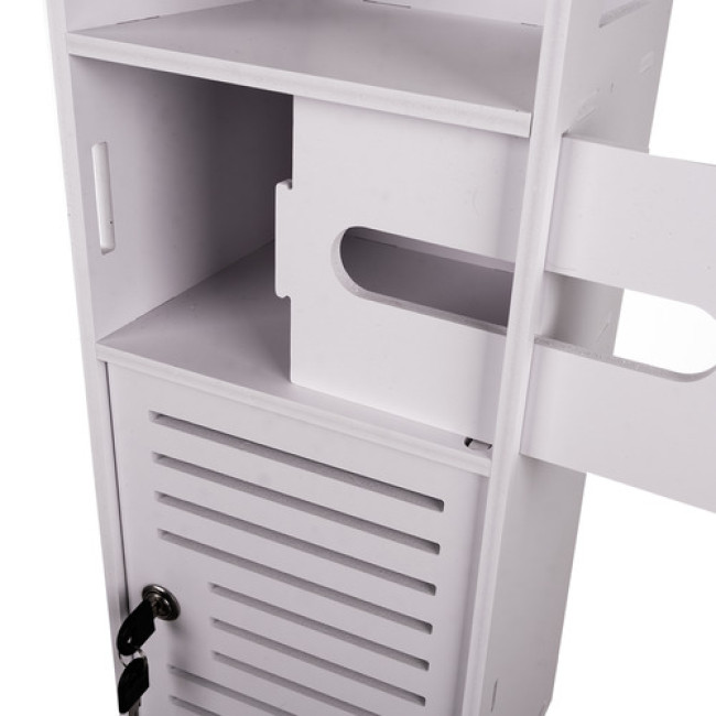 Окремостеїтельний шкаф для ванної кімнати колонная полка білого кольору Ruhhy 25763/n