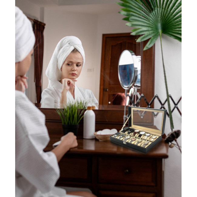 Органайзер для годинників, браслетів і прикрас Soulima 12 відділень 30.5 x 20.5 x 8 см (12534)