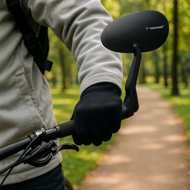 Велосипедное зеркало левое регулируемое 350 градусом Trizand (25781)