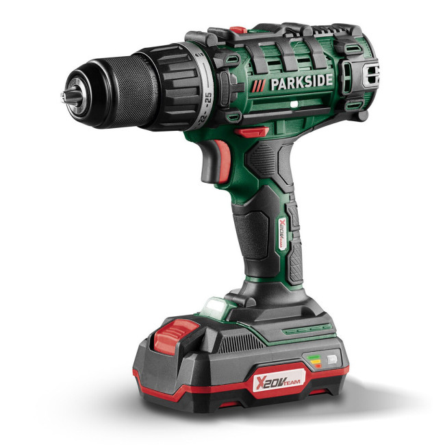 Аккумуляторная дрель-шуруповерт Parkside PABS 20-LI L9 набір