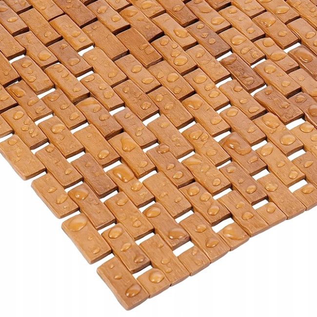 Коврик для ванни кімнати бамбуковий Ruhhy водонепроникний, під душ 80 x 50 x 1 см (26048)