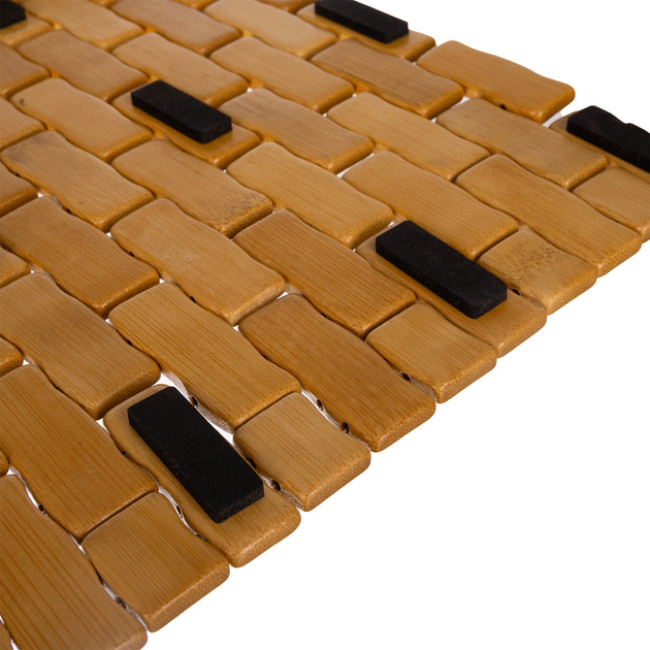 Коврик для ванни кімнати бамбуковий Ruhhy водонепроникний, під душ 80 x 50 x 1 см (26048)