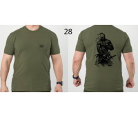 Футболка з принтом MILITARY PLUS олива (MLPLO28)