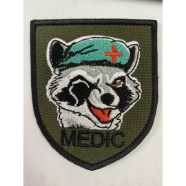 Шеврон Єнот медик SteelCats (Т028)