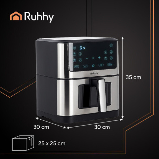 Аерофритюрниця 8 л Ruhhy 25512 з антипригарним покриттям без олії + безкоштовні рецепти
