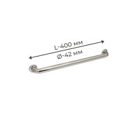 Поручень для людей з інвалідністю (МГН) прямий настінний INVO з нержавіючої сталі, L- 400 мм, D труби - 42 мм