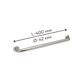 Поручень для людей с инвалидністю (МГН) прямий настінний INVO із нержавіючої сталі, L- 400 мм, D труби - 42 мм