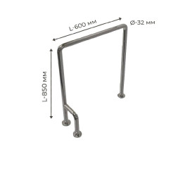 Поручень для людей з інвалідністю (МГН) напольний INVO П-образний правий і лівий