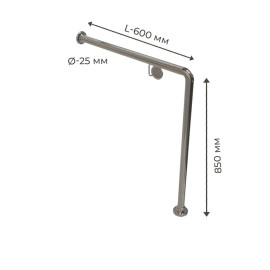 Поручень для людей з інвалідністю (МГН) напольний INVO Г-подібний з кріпленням у стіну правий і лівий