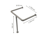 Поручень для людей з інвалідністю (МГН) для раковини напольно-настінний INVO з нержавіючої сталі