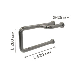 Поручень для людей з інвалідністю (МГН) настінний INVO для раковини боковий із нержавіючої сталі