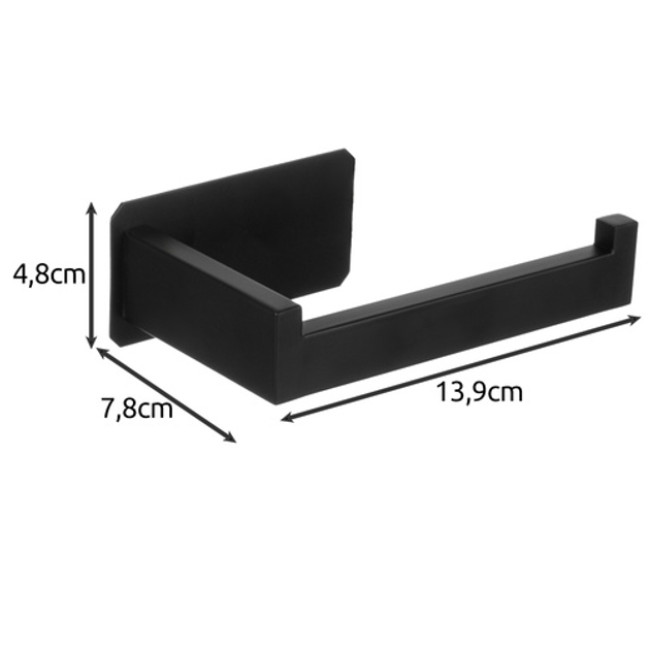 Тримач для туалетного паперу Ruhhy 25067 чорний матовий, 4.8х13.9х7.8 см