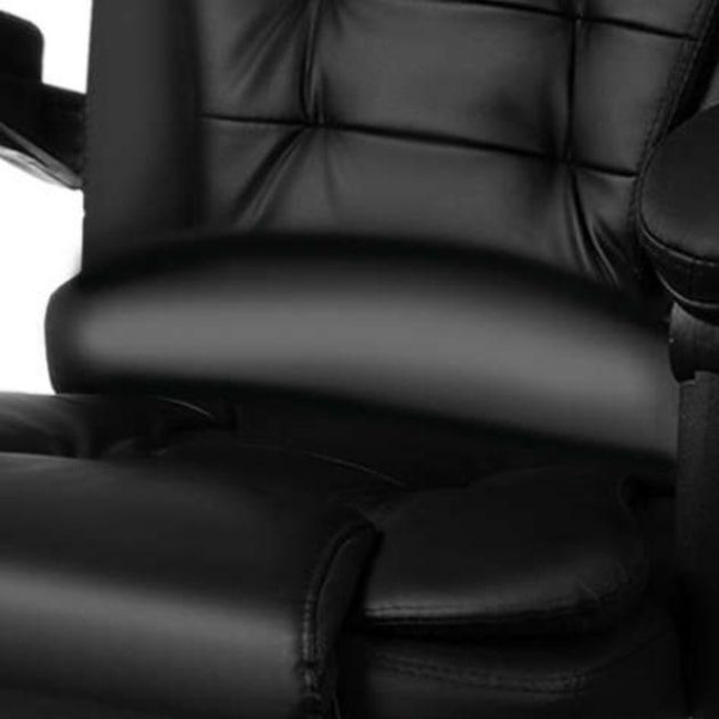 Офісний стілець MALATEC екокожа + підставка для ніг чорний до 130 кг 26195/n