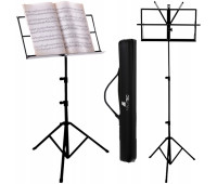 Складний пюпітр стійка для нот з чохлом Malatec регульована висота 3 рівня 65 - 90 - 123 см Чорний (1307)