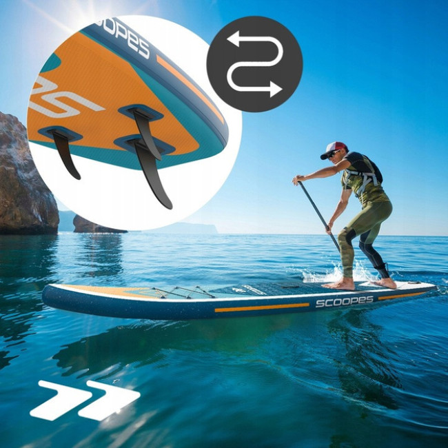 Надувная SUP доска Scoopes Velo 350 см с веслом, сиденьем, насосом и полным комплектом аксессуаров (112754)
