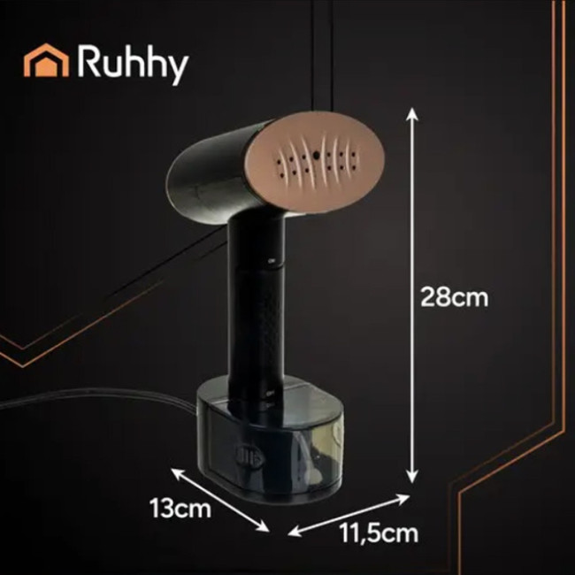 Отпариватель для одежды вертикальный Ruhhy 26339 Black 2 кВт ручной паровой утюг для дома 3 уровня пара сенсорное управление + насадка щетка