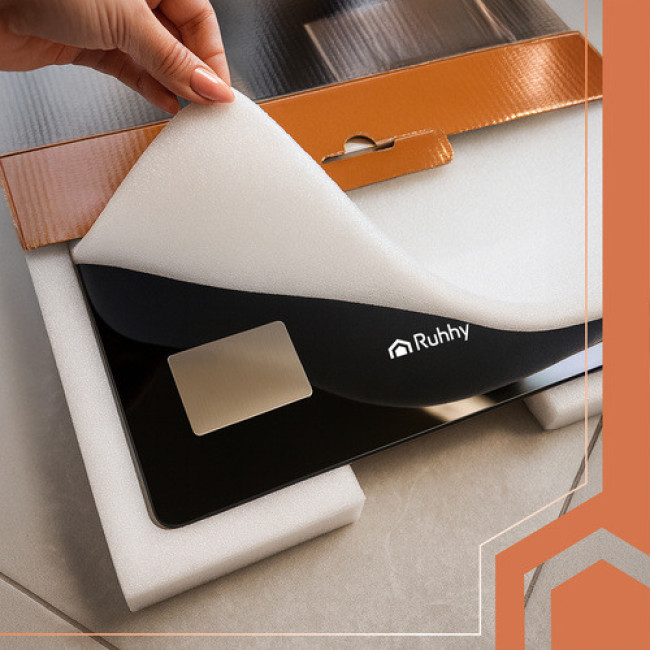 ЖК-весы для ванной комнаты - аналитические, черные, Ruhhy 20675