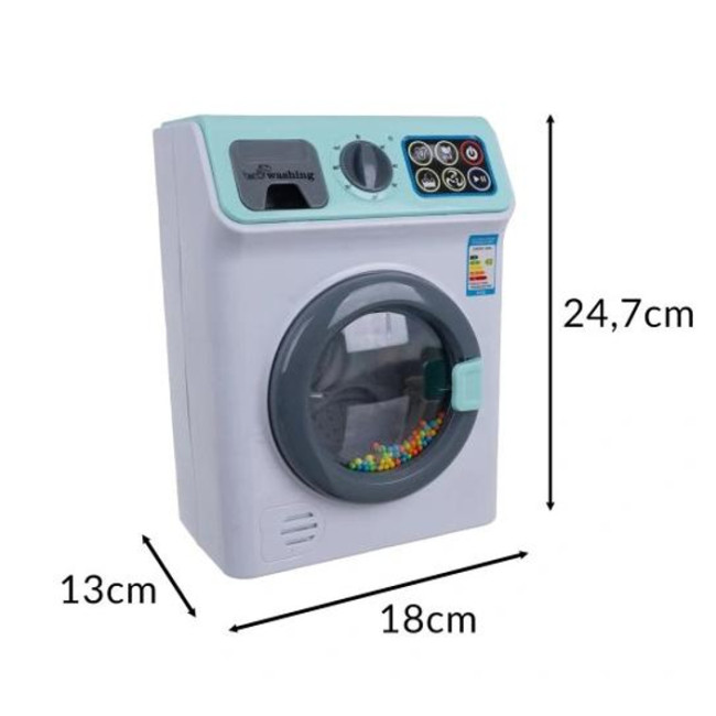 Іграшка пральна машина з сенсорною панеллю, звуковими ефектами та обертовим барабаном