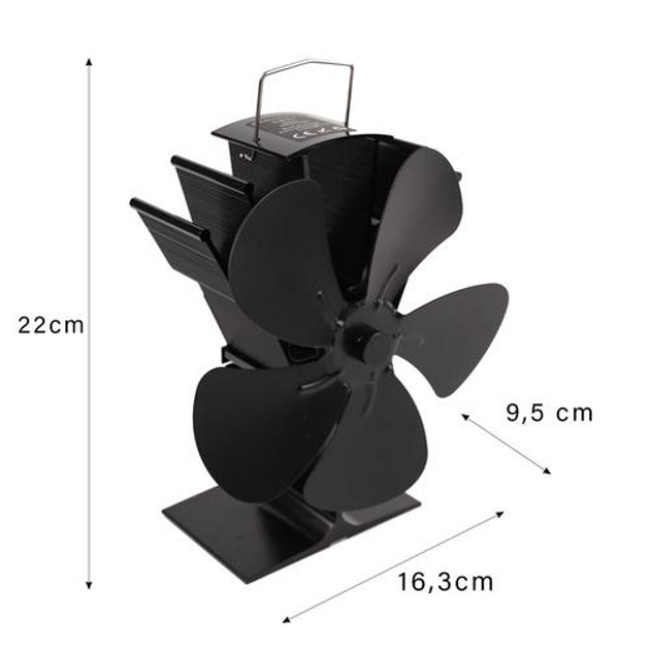 Камінний вентилятор 5-лопатевий Kaminer 26206/n