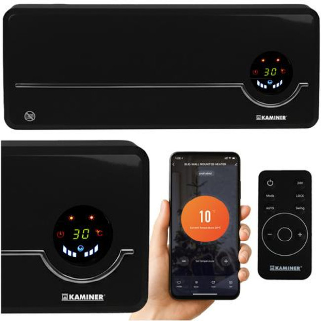 Обігрівач повітряна завіса Airo Kaminer з WiFi + пульт дистанційного управління