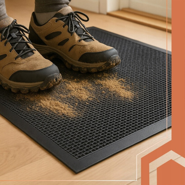 Придверний коврик Ruhhy 26185 (60×90 см, 3D-сітка, противоскользящее)
