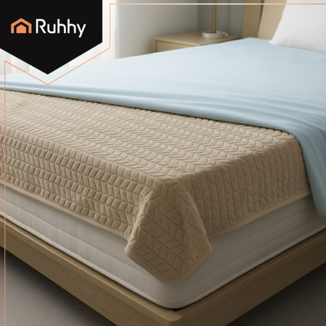 Електричне ковдра плед з підігрівом Ruhhy двоспальне 180 х 130 см 10 режимів + пульт Бежевий (26224)