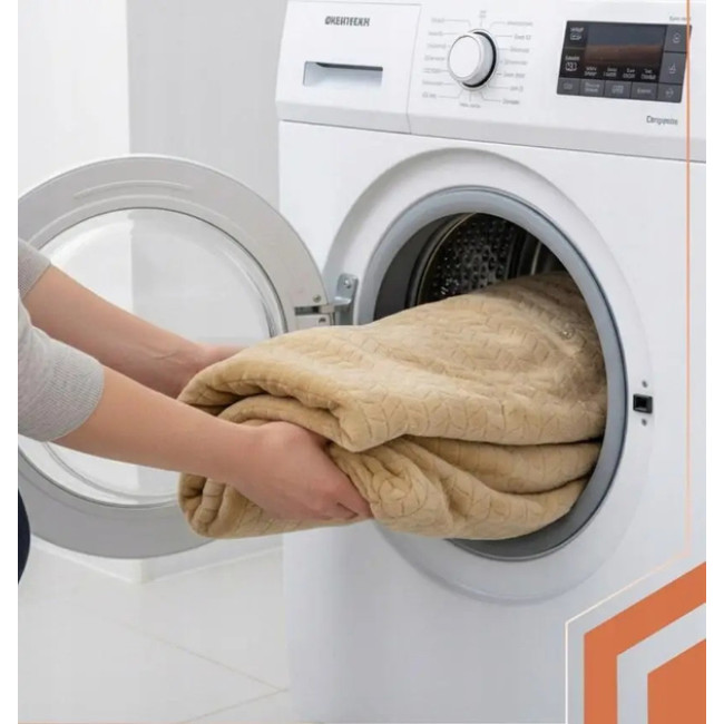 Електричне ковдра плед з підігрівом Ruhhy двоспальне 180 х 130 см 10 режимів + пульт Бежевий (26224)