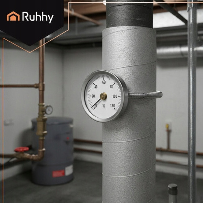 Термометр биметаллический со шкалой для печей с температурой 120°C Ruhhy (26557)