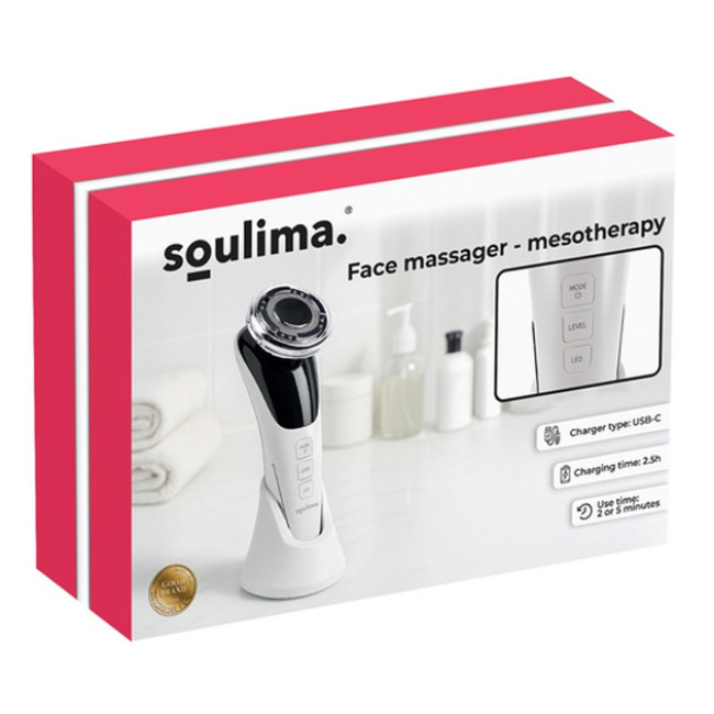 Массажер для обличчя 5в1 Soulima 25888 безголкова мезотерапія EMS-ліфтинг LED-світлотерапія ультразвуковий масаж і термотерапія