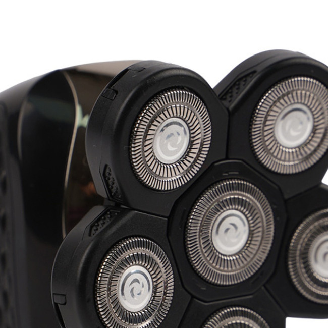 Мужская роторная аккумуляторная электробритва 5в1 Soulima 26423 USB триммер для стрижки бороды головы для носа и ушей + массажные насадки