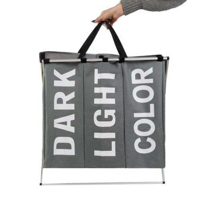 Корзина для бeлья - 3 відділення на складній рамі Ruhhy